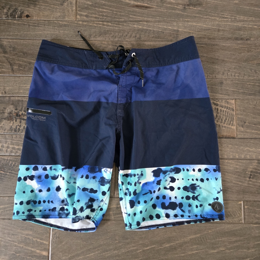 Volcom Blue and Green Board Shorts
